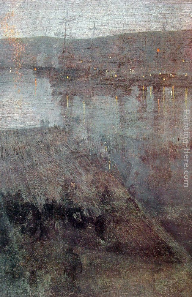 Nocturne in Blue and Gold Valparaiso Bay painting - James Abbott McNeill Whistler Nocturne in Blue and Gold Valparaiso Bay art painting